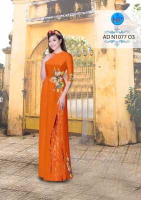 Vải áo dài hoa chạy dọc-DT 3495