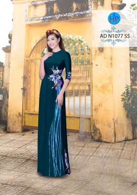 Vải áo dài hoa chạy dọc-DT 3495