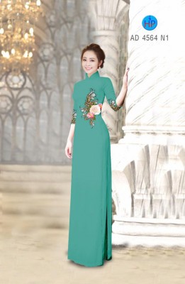 Vải áo dài hoa Hồng ngang eo-DT 3496