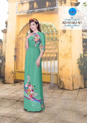 Vải áo dài hoa Hồng trên dưới-DT 3501