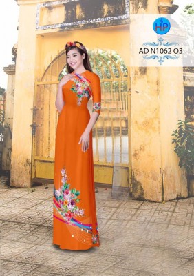 Vải áo dài hoa Hồng trên dưới-DT 3501
