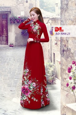 Vải áo dài hoa chùm trên dưới-DT 3518