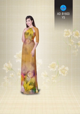 Vải áo dài hình lá cây-DT 3577