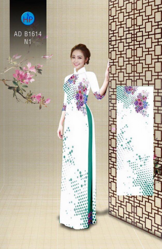 Vải áo dài chấm bi