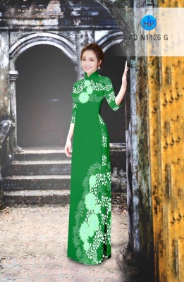 Vải áo dài hoa trên dưới-DT 3581