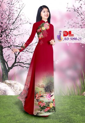Vải áo dài chim cảnh-DT 3592