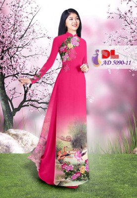 Vải áo dài chim cảnh-DT 3592