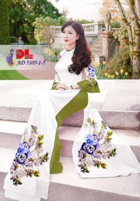 Vải áo dài hoa chùm-DT 3594
