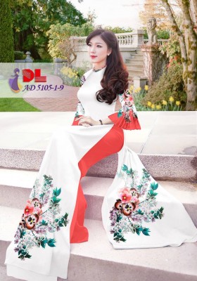Vải áo dài hoa chùm-DT 3594