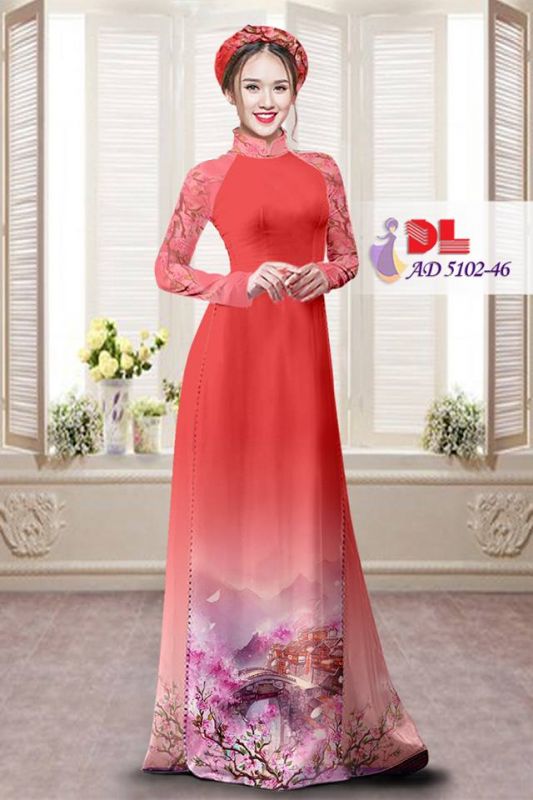 Vải áo dài phong cảnh