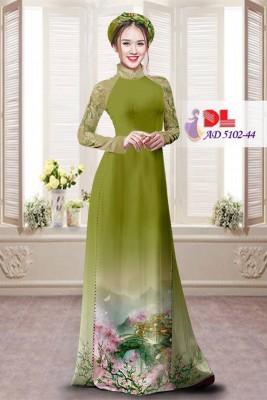 Vải áo dài phong cảnh-DT 3597
