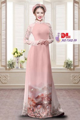 Vải áo dài phong cảnh-DT 3597
