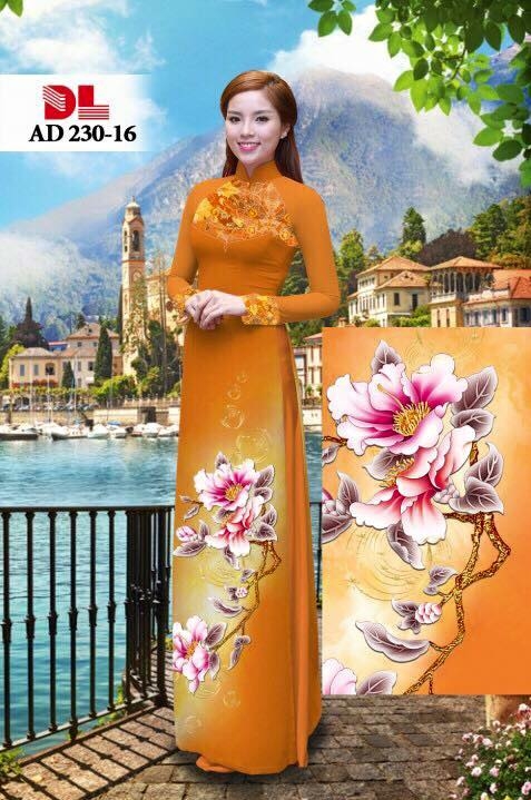 Vải áo dài hoa 3D