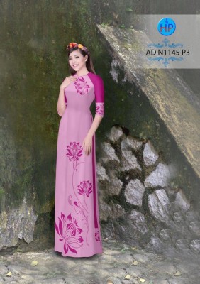Vải áo dài hoa sen mờ-DT 3645