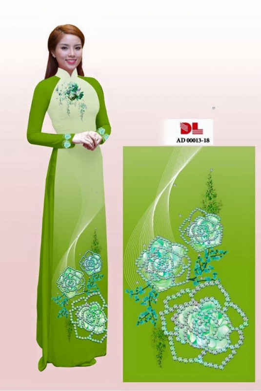 Vải áo dài họa tiết đính đá