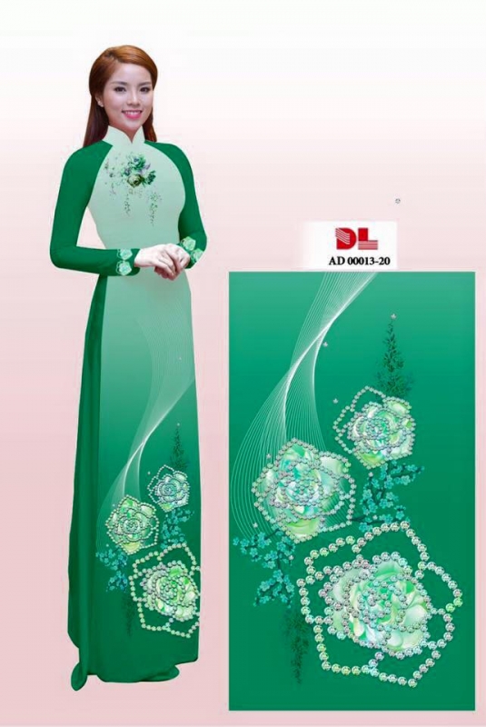 Vải áo dài họa tiết đính đá