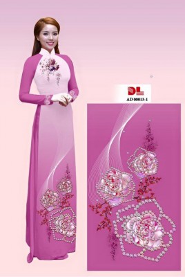 Vải áo dài họa tiết đính đá-DT 3646