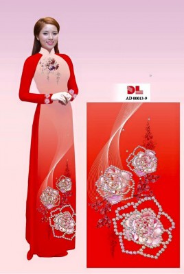 Vải áo dài họa tiết đính đá-DT 3646