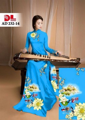 Vải áo dài hoa sen hồ Gươm-DT 3647