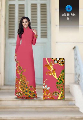 Vải áo dài chim công-DT 3686