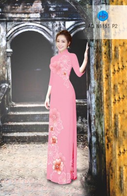 Vải áo dài hoa trên-DT 3687
