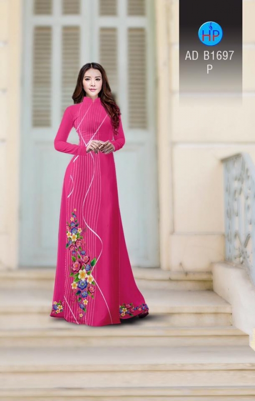 Vải áo dài hoa chạy dọc