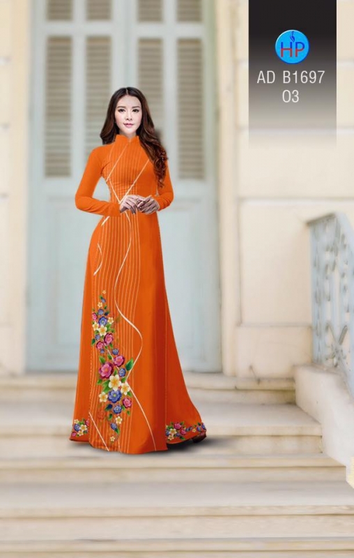 Vải áo dài hoa chạy dọc