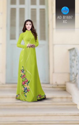 Vải áo dài hoa chạy dọc-DT 3709