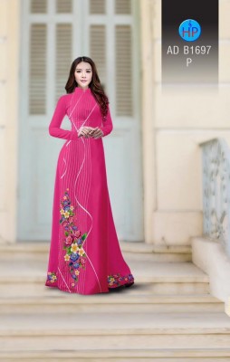 Vải áo dài hoa chạy dọc-DT 3709