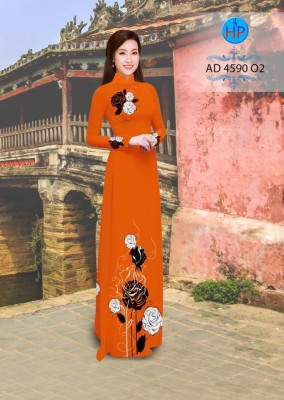 Vải áo dài hoa Hồng-DT 3712