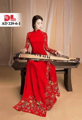 Vải áo dài trơn tay hoa-DT 3714