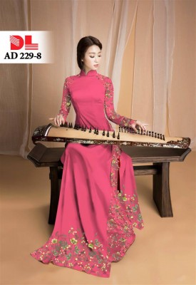 Vải áo dài trơn tay hoa-DT 3714