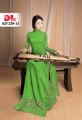 Vải áo dài trơn tay hoa-DT 3714