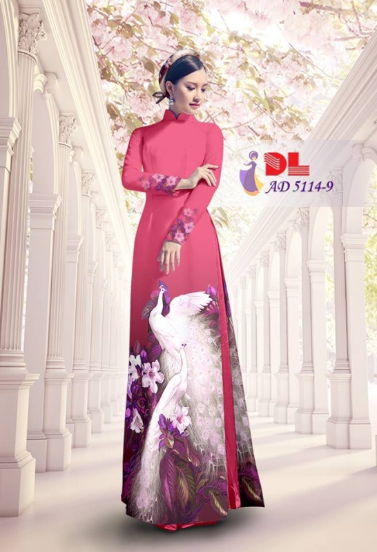 Vải áo dài chim Công