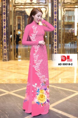 Vải áo dài hoa chạy dọc-DT 3717