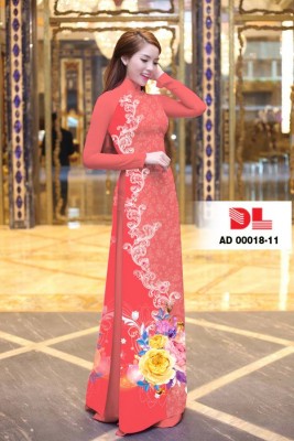 Vải áo dài hoa chạy dọc-DT 3717