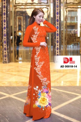 Vải áo dài hoa chạy dọc-DT 3717