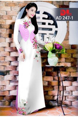 Vải áo dài họa tiết cây quạt-DT 3719