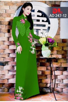 Vải áo dài họa tiết cây quạt-DT 3719