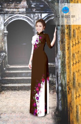 Vải áo dài hoa dây trên dưới-DT 3727