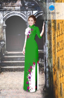 Vải áo dài hoa dây trên dưới-DT 3727