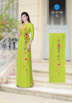 Vải áo dài hoa dây chạy dọc-DT 3730