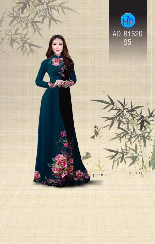 Vải áo dài hoa chạy dọc