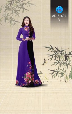 Vải áo dài hoa chạy dọc-DT 3731