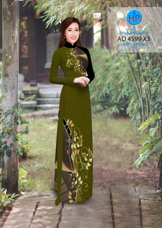 Vải áo dài hoa trên dưới