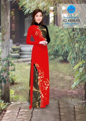 Vải áo dài hoa trên dưới-DT 3732