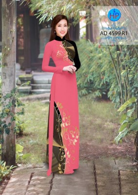 Vải áo dài hoa trên dưới-DT 3732