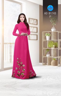 Vải áo dài hoa tà dưới-DT 3733