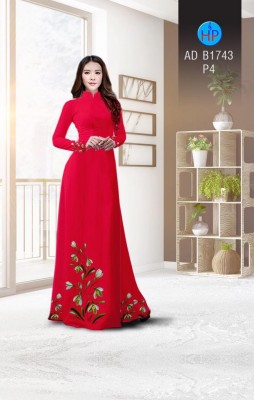 Vải áo dài hoa tà dưới-DT 3733