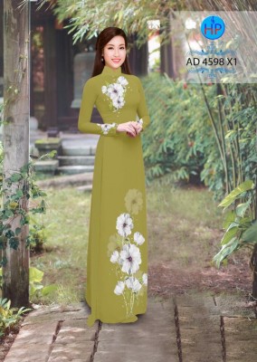 Vải áo dài hoa trên dưới-DT 3736